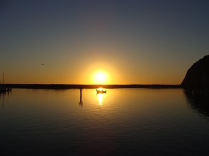 Solnedgång i Morro Bay